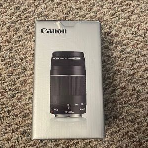 Canon camera lens EF 75-300mm f/4-5.6 Ideal for taking long distance shots.
